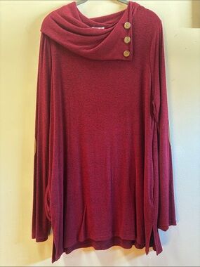 White Birch Cowl Neck Tunic Sweater